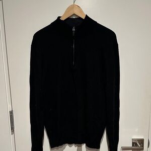 UNTUCKit Men's Black Zip Mock-Neck Sweater